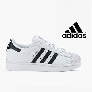 Adidas Superstar White and Black Sneakers - Kids Size 4